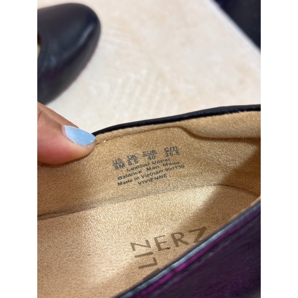 Naturalizer Women Black Leather Ballet Flats Slip On Shoes Size 8 M - Picture 6 of 9